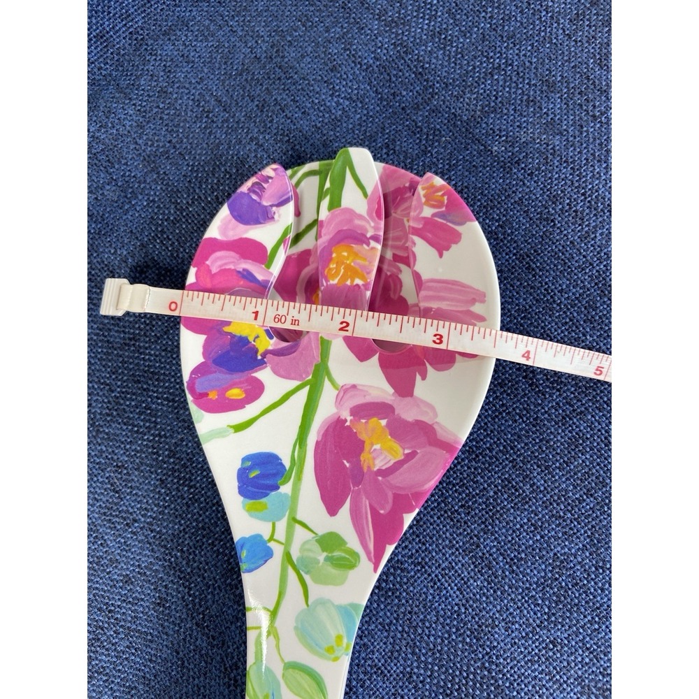 Anthropologie Paint + Petals by Bridgette Thornton 12.5" Serving Spoon & Fork - Picture 12 of 12